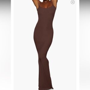 Brown skims lounge long dress